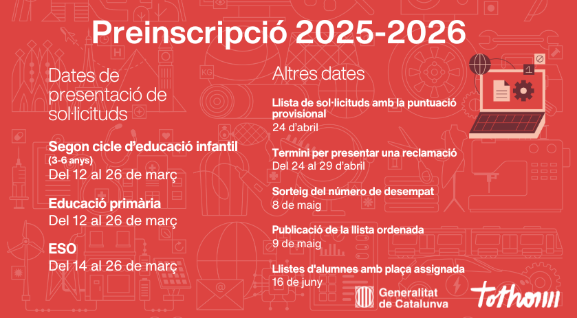 Dates Preinscipció 25-26